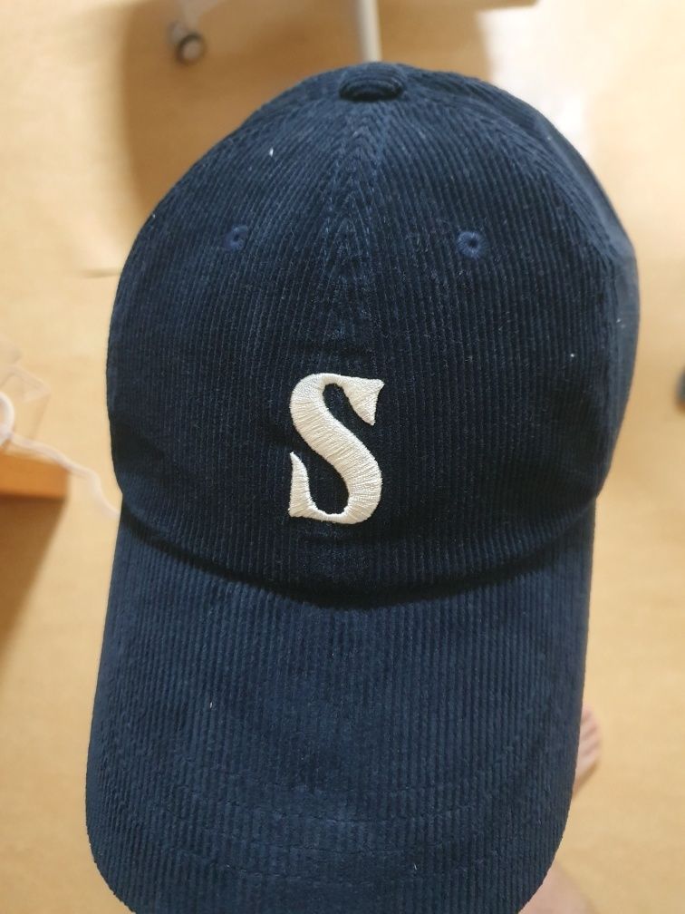 MUSINSA公式 | SATUR Small S Logo Corduroy Ball Cap Navy