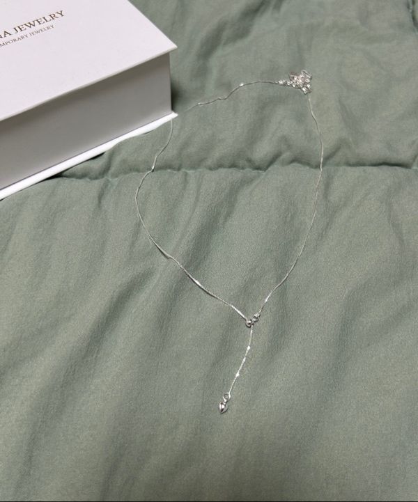 【TATIANA】(Silver925) Heart Tail Y line necklace MUSINSA公式 | TATIANA (Silver 925) Heart Tail Y Line