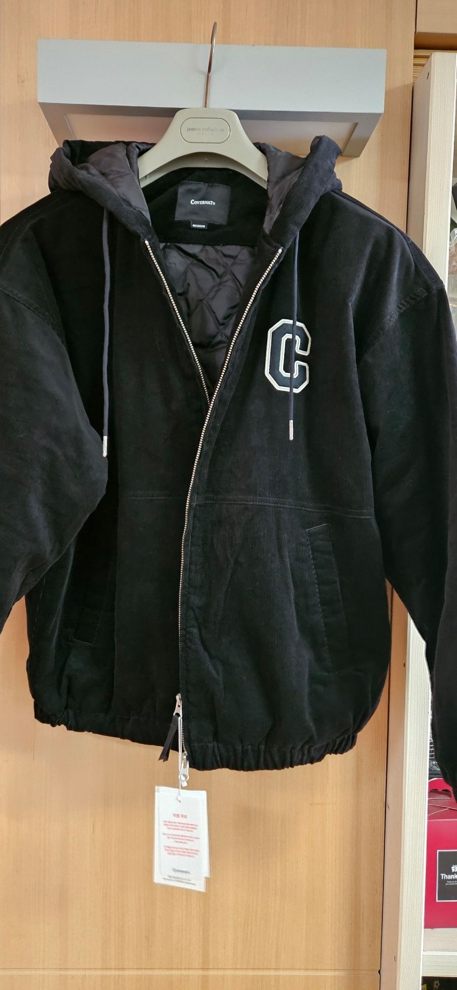 パーカー・フーディ COVERNAT C logo corduroy hoodie jacket black MUSINSA | COVERNAT C Logo Corduroy Hoodie Jacket Black