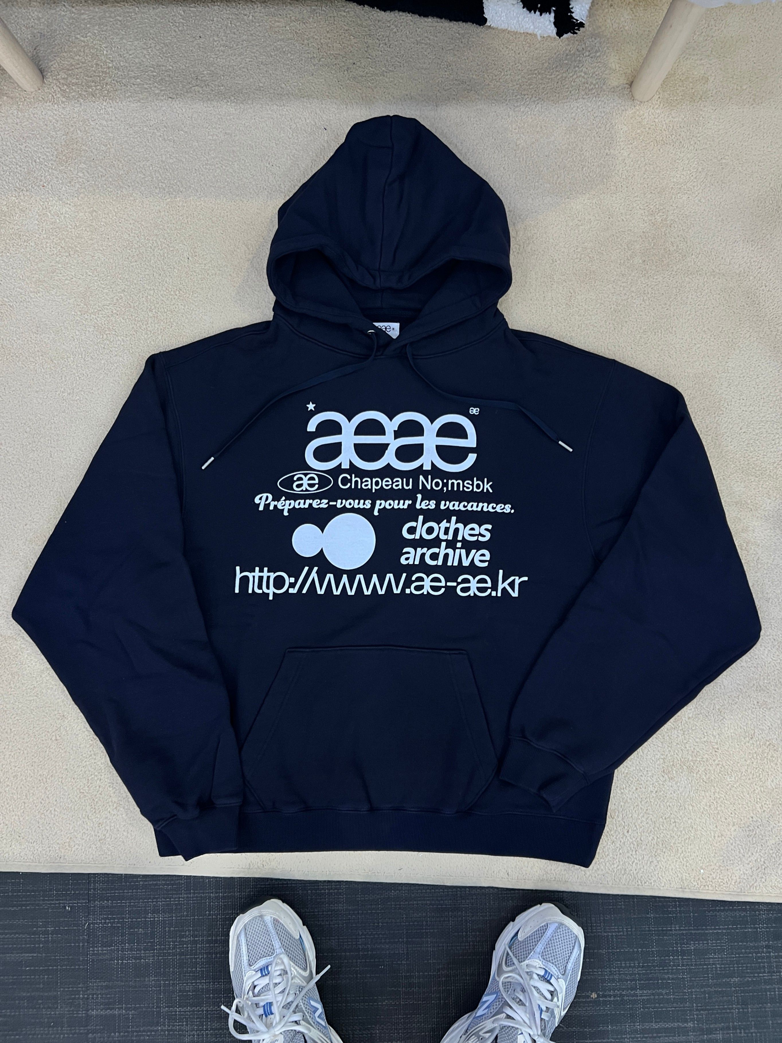 MUSINSA | AEAE WEB LOGO LOOSED HOODIE [MELANGE GREY]