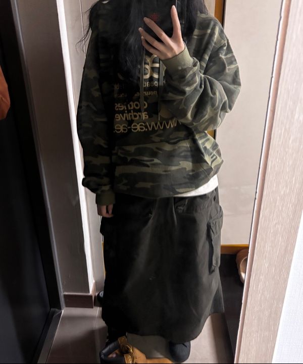 MUSINSA | AEAE WEB LOGO LOOSED HOODIE [CAMO]