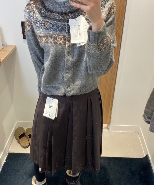 【SATUR】Wool Pleats Skirt Brown MUSINSA | SATUR (W) Wool Pleated Skirt Brown