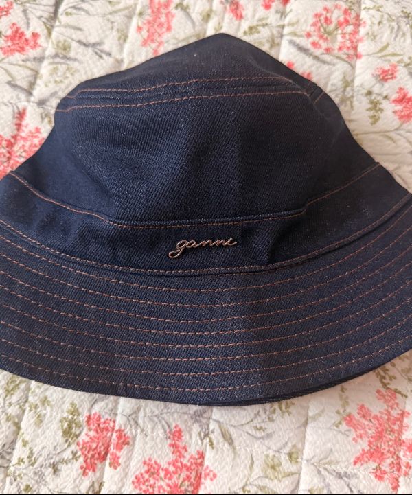 MUSINSA | GANNI Signature Denim Bucket Hat - Dark Navy / A6195642
