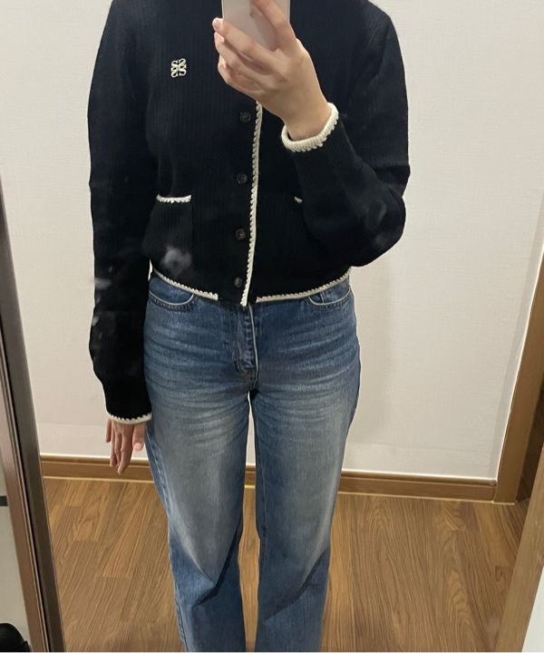 ◆SATUR◆ W Bluff Raccoon Collar Knit Cardigan Navy SA243WKC MUSINSA公式 | SATUR (W) Bluff Raccoon Collar Knit Cardigan Navy