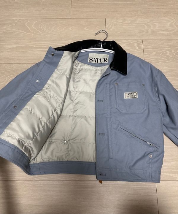MUSINSA公式 | SATUR (W) クロップコットンワークジャケットスカイブルー