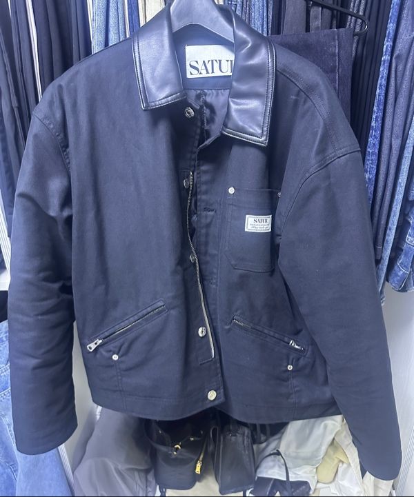 MUSINSA公式 | SATUR Cotton Work Jacket Black