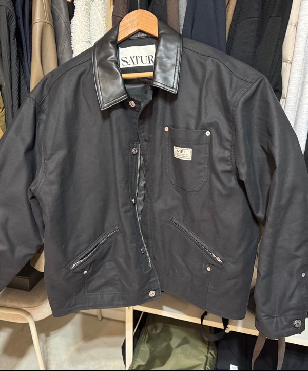 MUSINSA公式 | SATUR Cotton Work Jacket Black