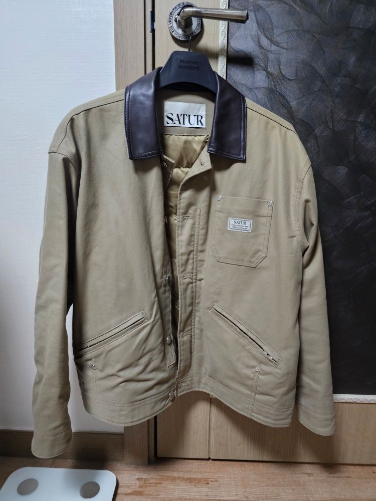 MUSINSA | SATUR Cotton Work Jacket Beige