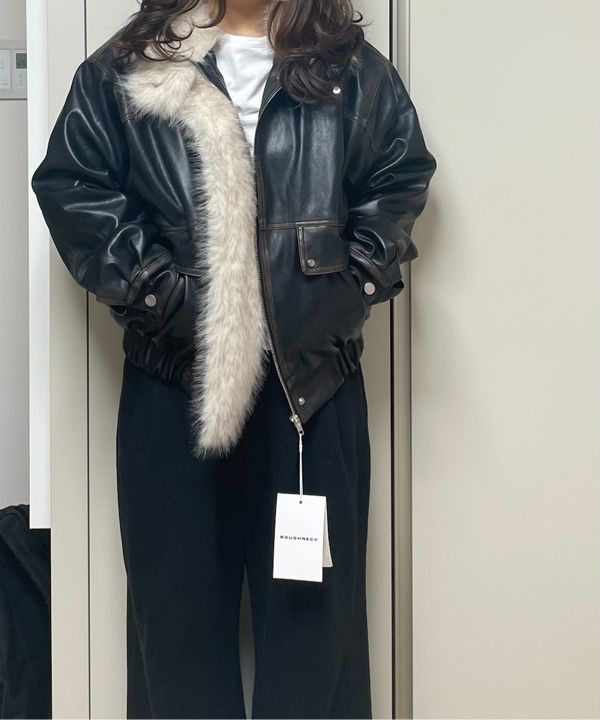 MUSINSA | ROUGHNECK Washed leather mustang jacket