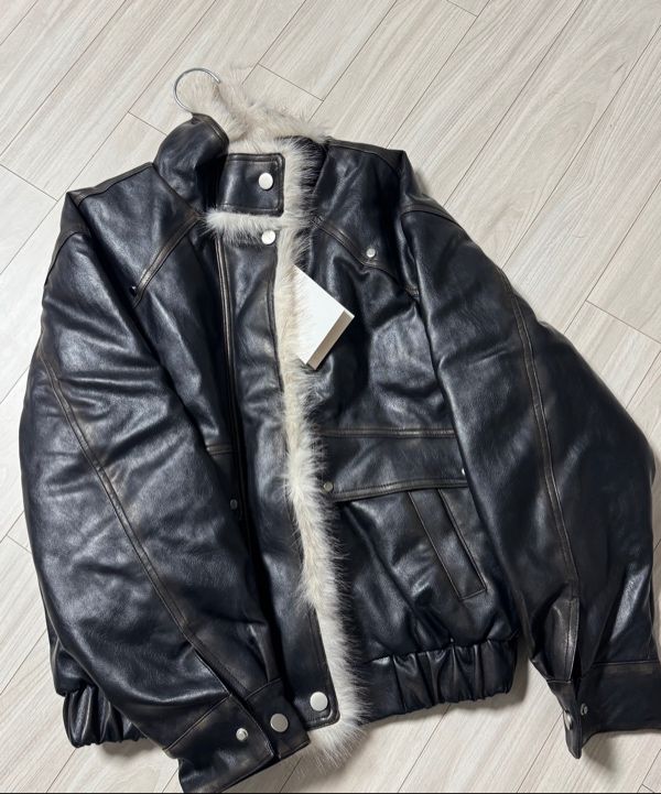 MUSINSA | ROUGHNECK Washed leather mustang jacket