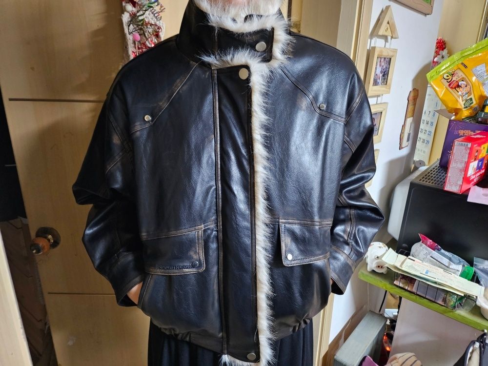 MUSINSA公式 | ROUGHNECK Washed leather mustang jacket