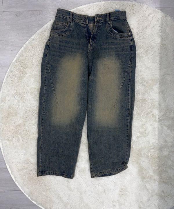 デニム・ジーパン Balloon wide fit denim pants yellow blue MUSINSA | TAKEASY Balloon wide fit denim pants (yellow blue)