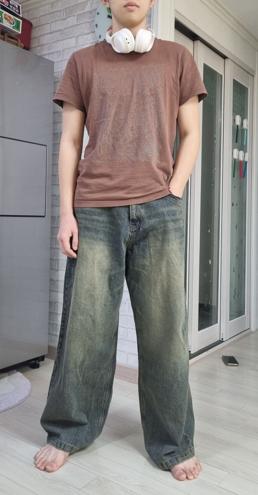 デニム・ジーパン Balloon wide fit denim pants yellow blue MUSINSA | TAKEASY Balloon wide fit denim pants (yellow blue)