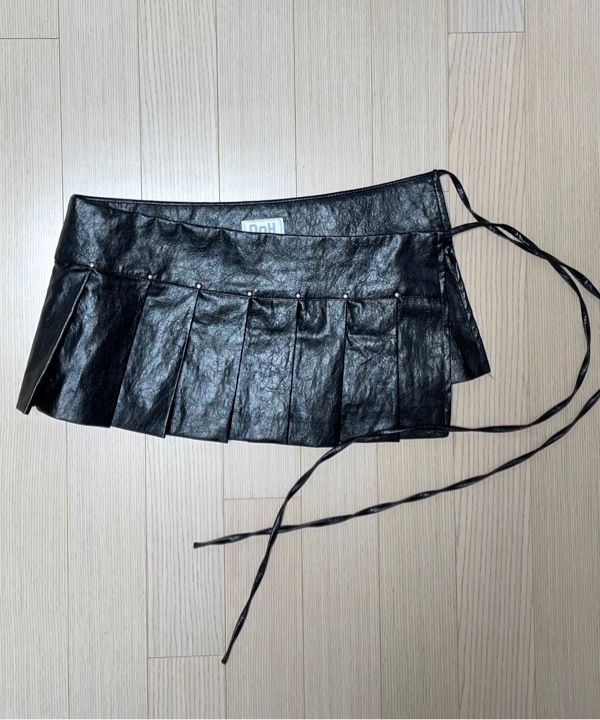 ●OoH AHh!● LEATHER LAYERED SKIRT (2色) MUSINSA | OOH-AHH Leather Layered Skirt (Black)