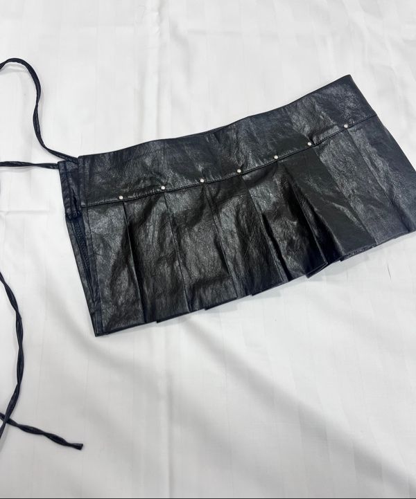 MUSINSA | OOH-AHH Leather Layered Skirt (Black)
