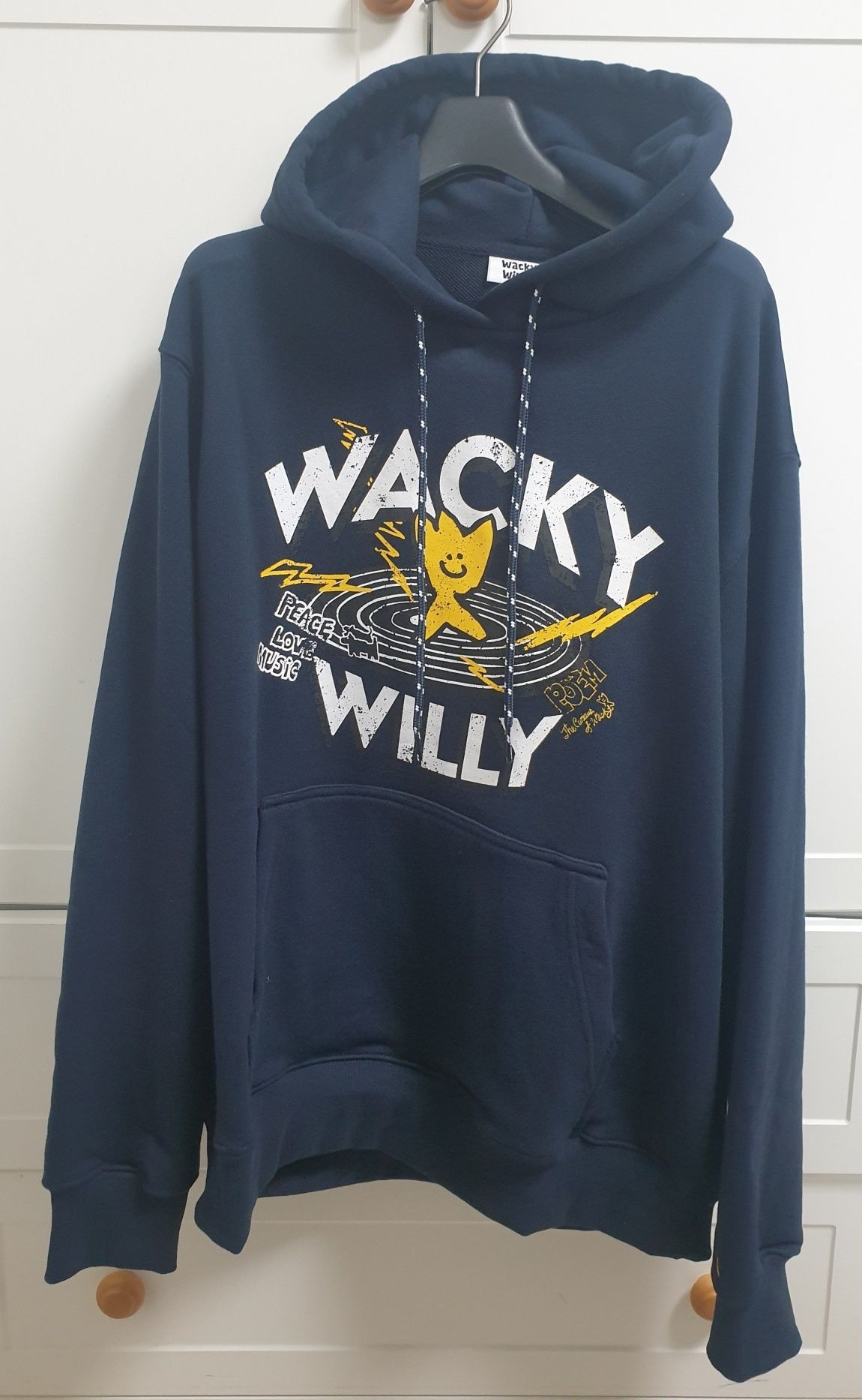 MUSINSA | WACKY WILLY Crack Graphic Hood Dark Grey