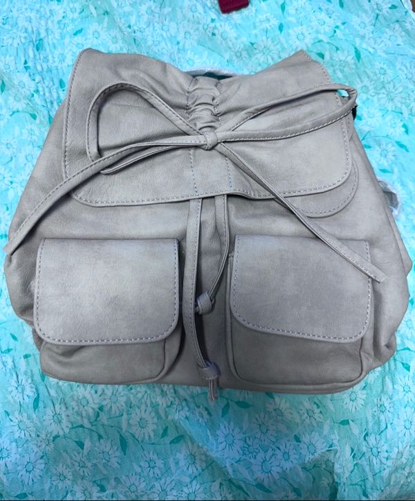 MUSINSA | ZEROPLANET Vegan Leather Shirring Ribbon Backpack [PINK]