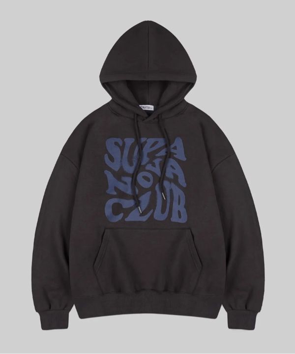 MUSINSA | NP STUDIO Supernova Logo Overfit Hooded T-Shirt Dark Grey