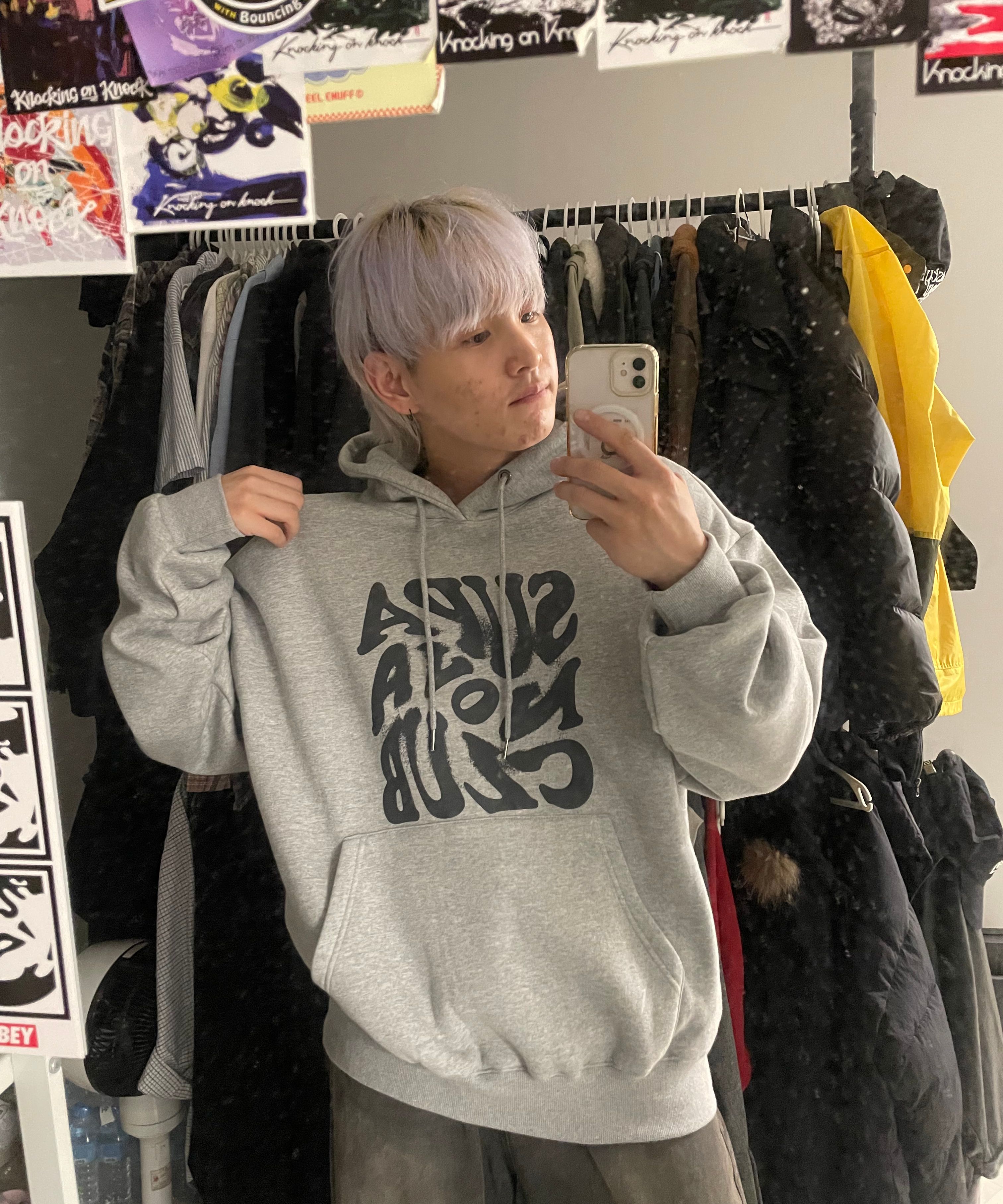 MUSINSA | NP STUDIO Supernova Logo Overfit Hooded T-Shirt Black