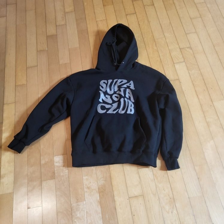 MUSINSA | NP STUDIO Supernova Logo Overfit Hooded T-Shirt Black