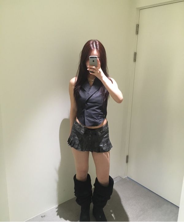 MUSINSA | SCULPTOR Western Faux Leather Micro Skirt Black