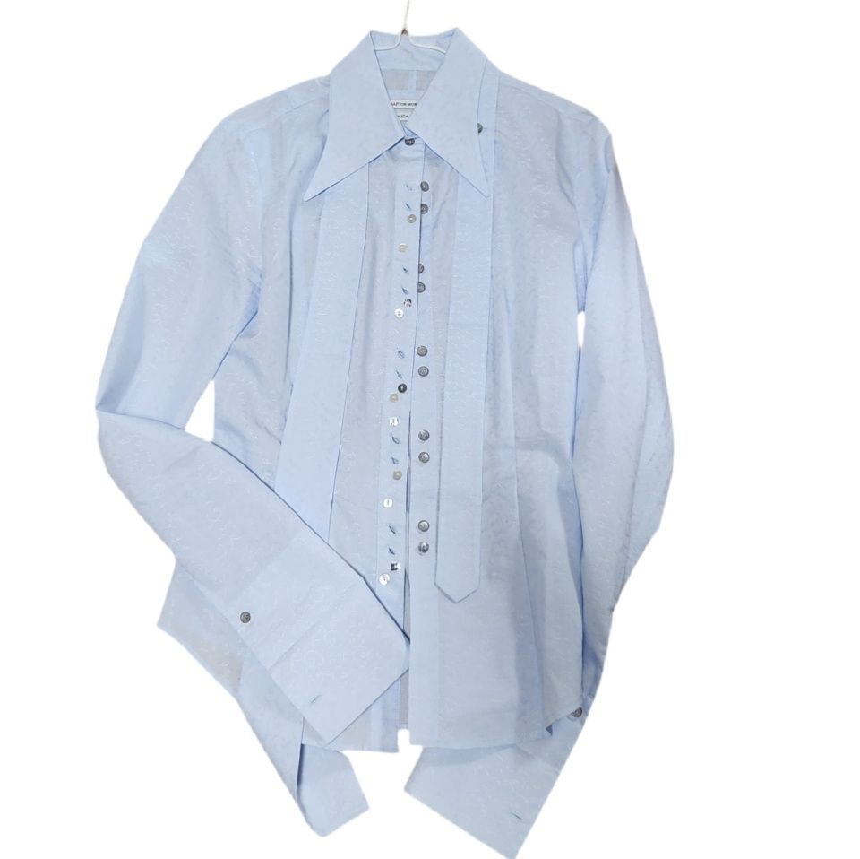MUSINSA | SCULPTOR Tie Button Down Shirt Classic Blue