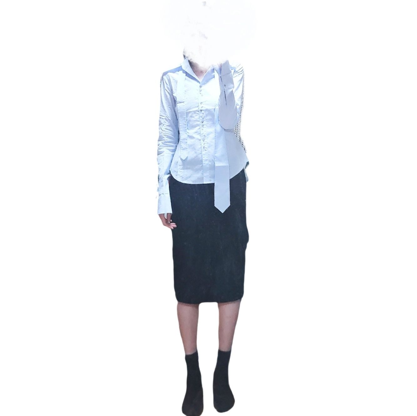 MUSINSA公式 | SCULPTOR Tie Button Down Shirt Classic Blue