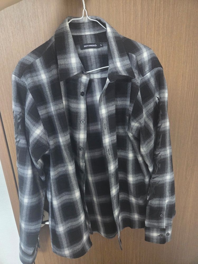 MUSINSA | NOT4NERD N4ND Offshoot Flannel Shirt - Black