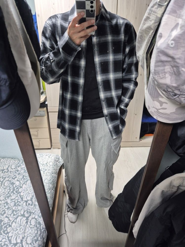 MUSINSA | NOT4NERD N4ND Offshoot Flannel Shirt - Black