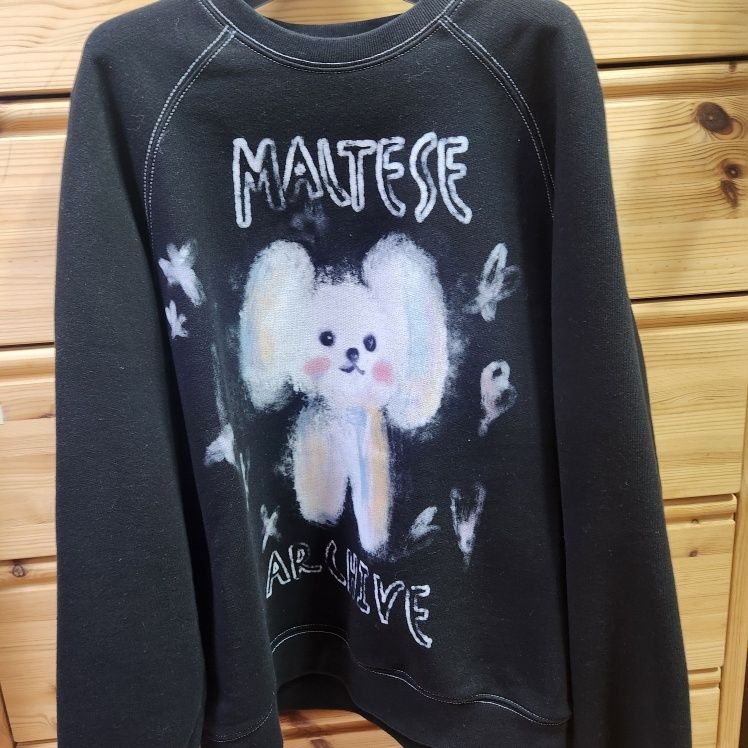 【Wai Kei】 Oil Painting Maltese Raglan Man to Man /追跡付 MUSINSA | WAI KEI Oil Painting Maltese Raglan Man to Man Gray