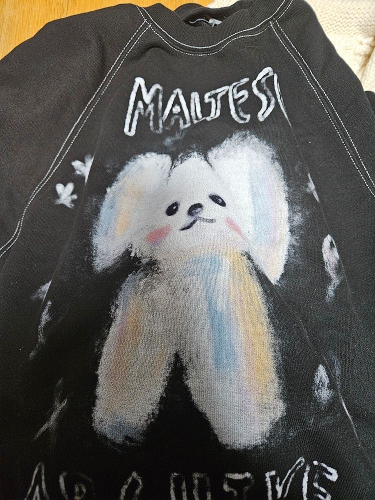 【Wai Kei】 Oil Painting Maltese Raglan Man to Man /追跡付 MUSINSA | WAI KEI Maltese Archive Raglan Man to Man Black