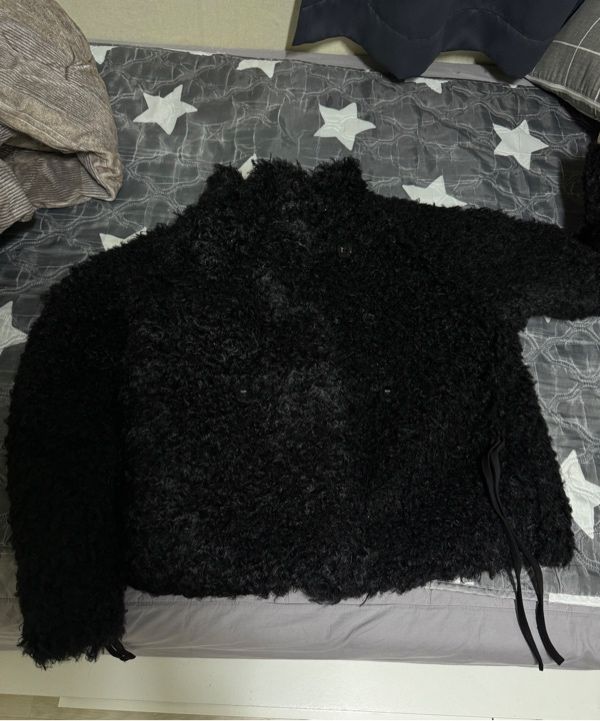 MUSINSA公式 | COYSEIO HAIRY FUR JACKET BLACK