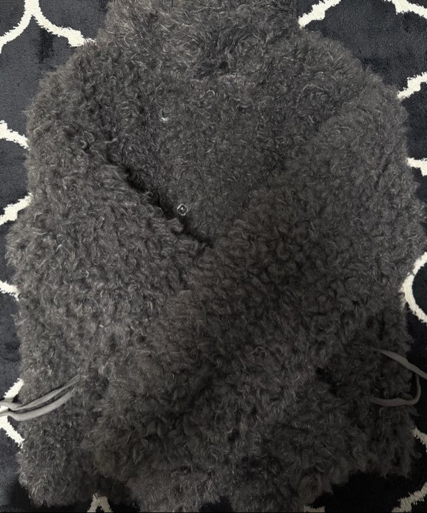 MUSINSA | COYSEIO HAIRY FUR JACKET DARK GREY