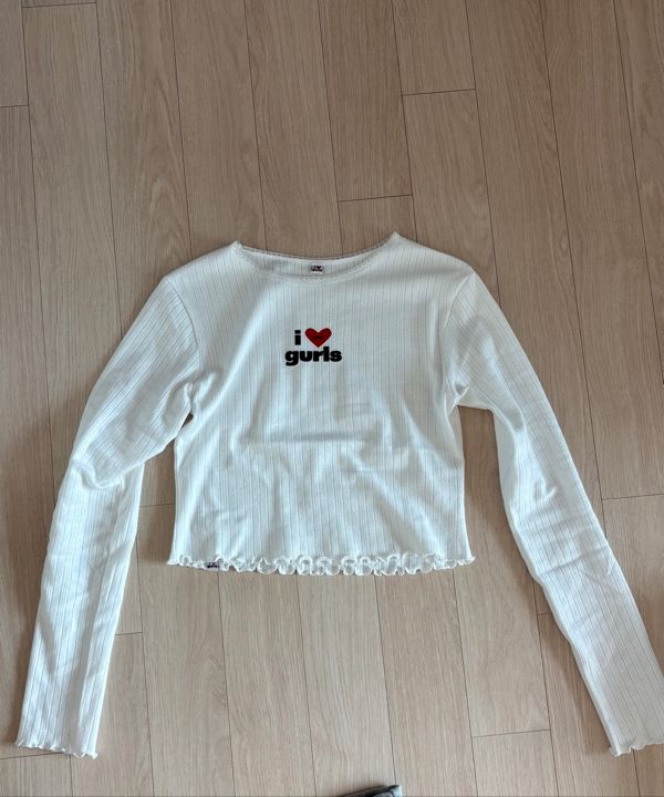 MUSINSA公式 | ASIF CALIE GURLS CROP LACE LONG SLEEVE T-SHIRT