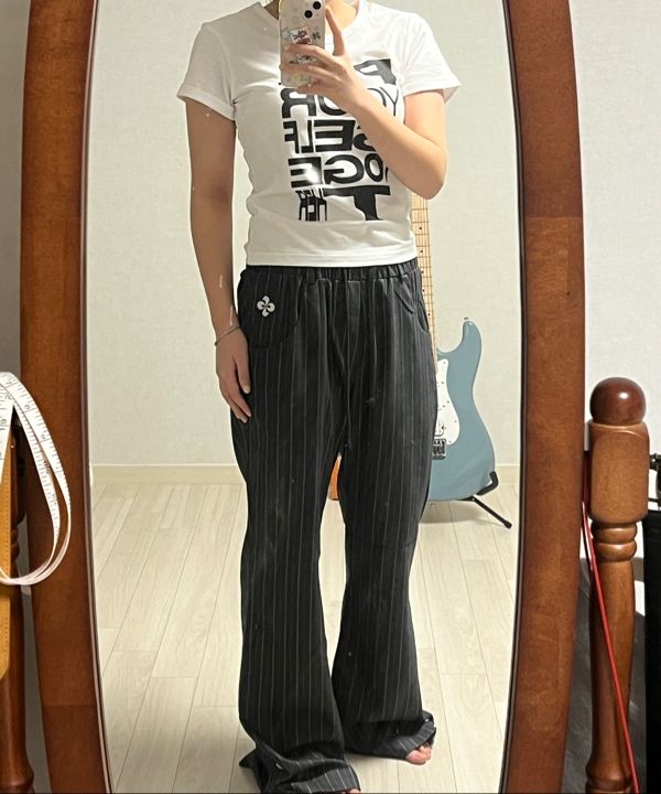 ★2025SS新作★HERETIC★BUTTON STRIPE BENDING PANTS MUSINSA | HERETIC BUTTON STRIPE BENDING PANTS / charcoal