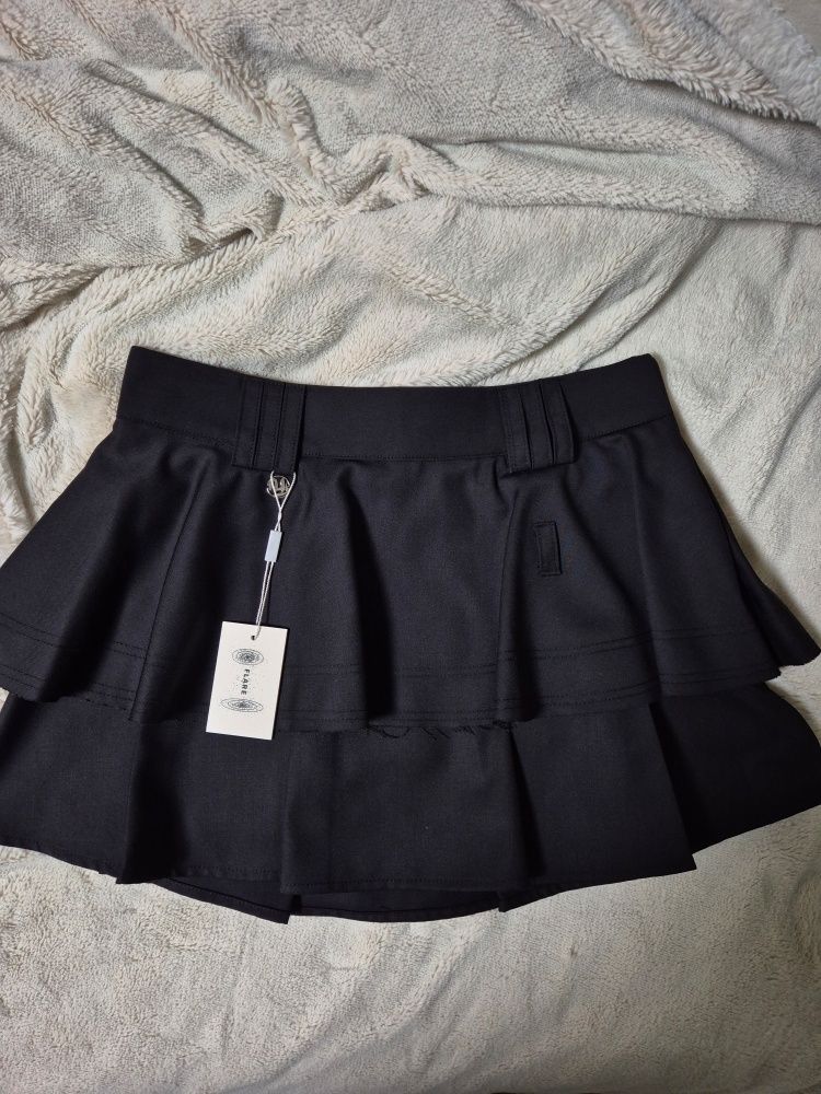 ◆FLARE UP◆ Layered Pleats Skirt FL242Charcoal FL-242_Charc Layered Pleats Skirt (FL-242_Charcoal) - FLAREUP | 60