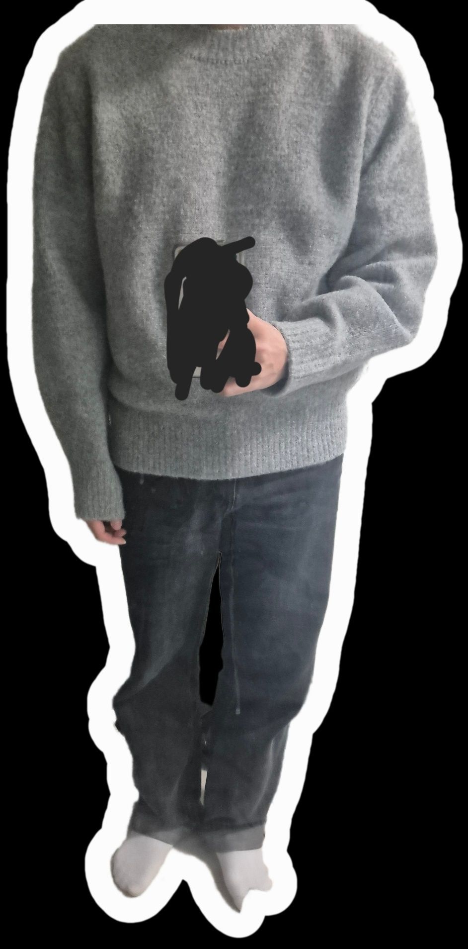 MILLO ARCHIVE ♥ Crop Silhouette Knit/ 追跡付 MUSINSA | MILLO ARCHIVE Crop Silhouette Knit [Black]
