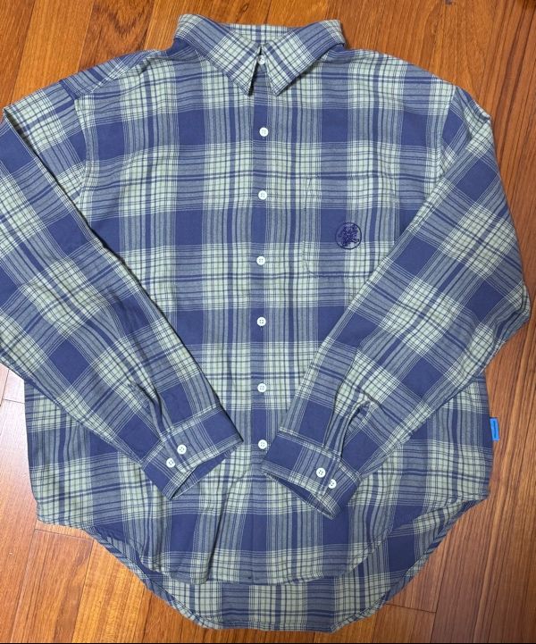 MUSINSA公式 | thisisneverthat GD Lightning Bear Plaid Shirt Blue