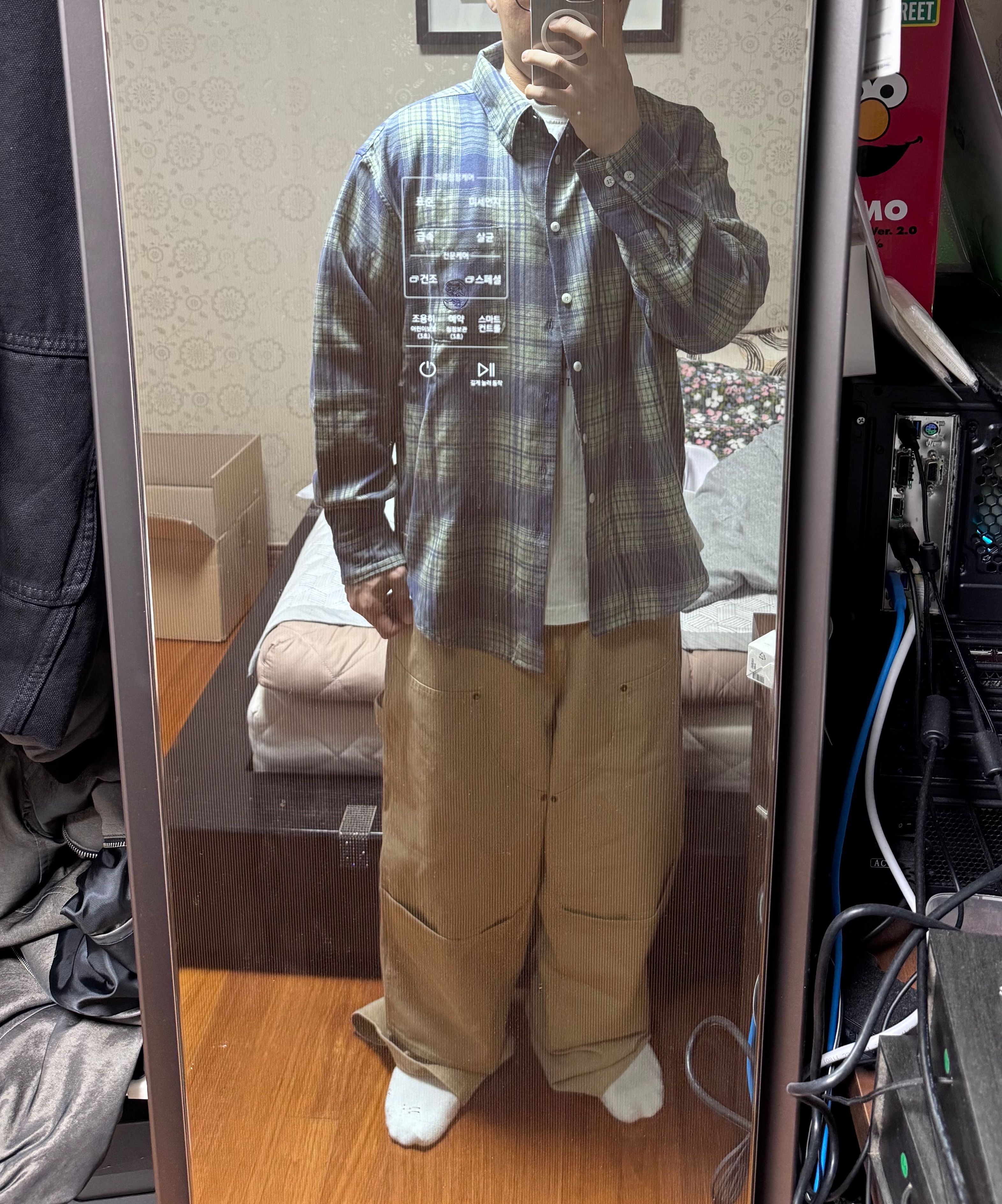 MUSINSA公式 | thisisneverthat® GD Lightning Bear Plaid Shirt