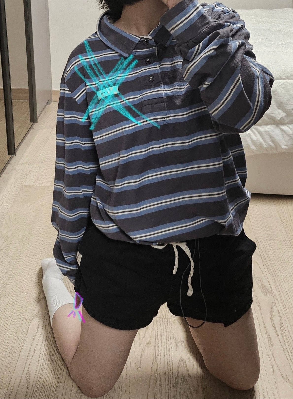 MUSINSA | GLOWNY TERRY PK LONG SLEEVE (BLUE)