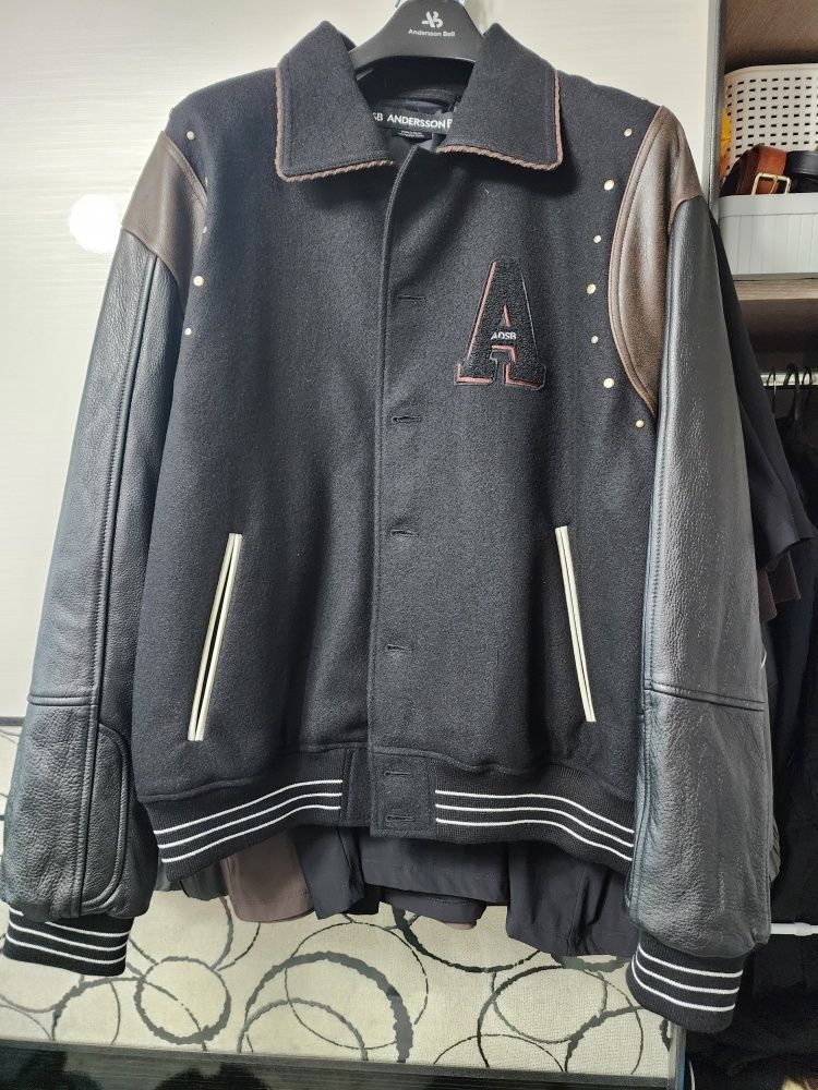 MUSINSA公式 | ANDERSSON BELL A Patch Wool & Leather Varsity