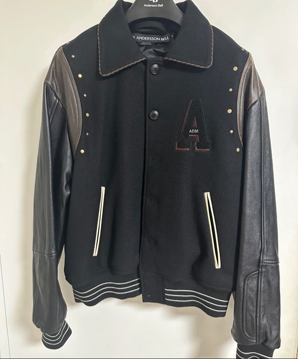 MUSINSA公式 | ANDERSSON BELL A Patch Wool & Leather Varsity Jacket
