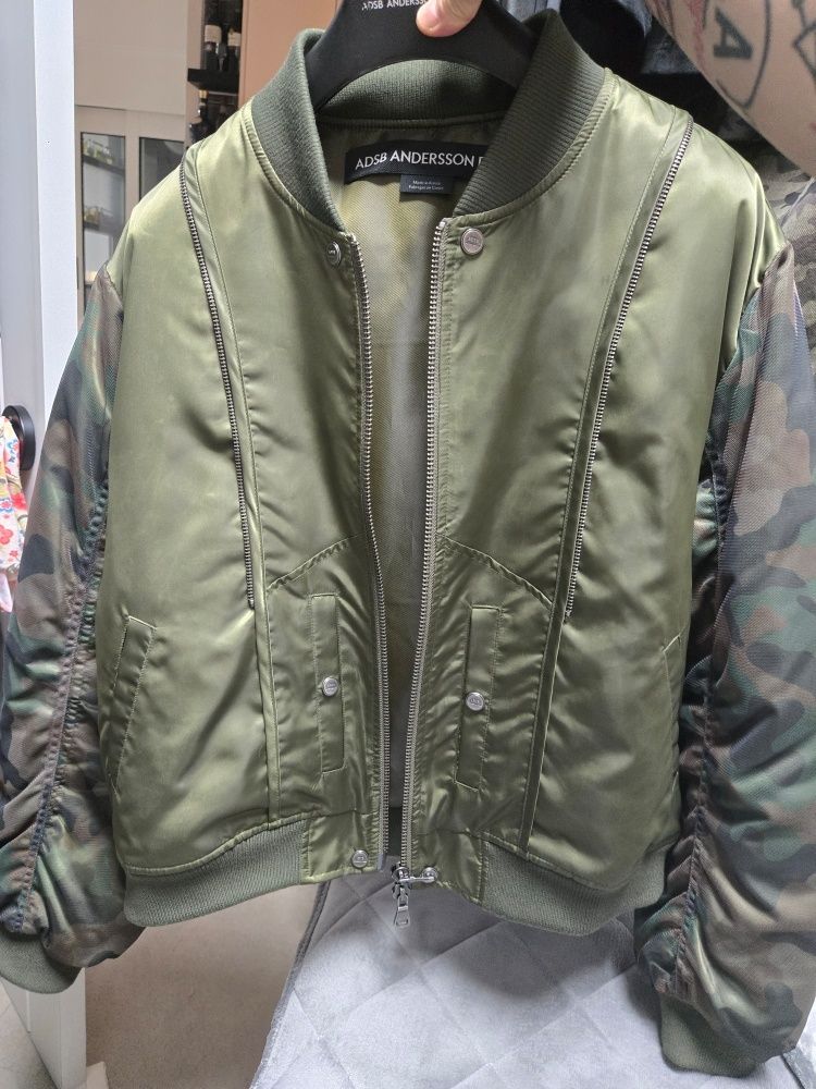 MUSINSA | ANDERSSON BELL Unisex mesh sleeve bomber jacket