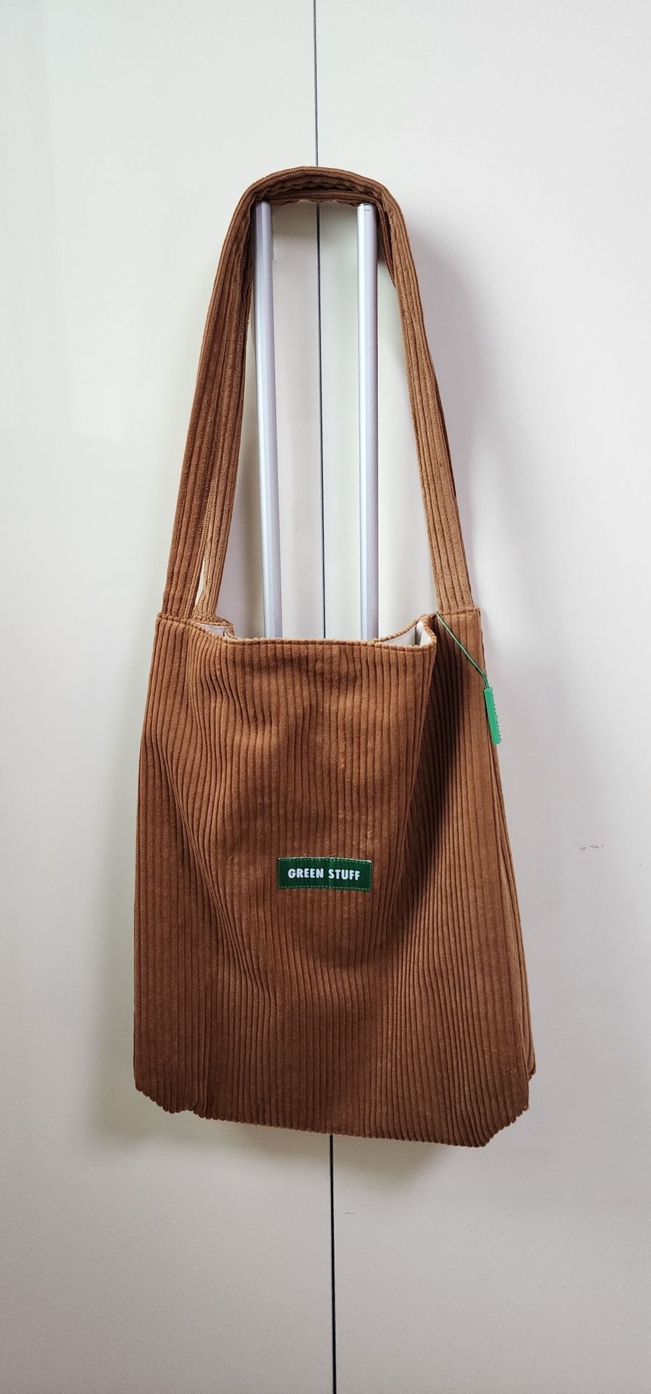 MUSINSA | GREEN STUFF boxy bag 53 - classic corduroy navy