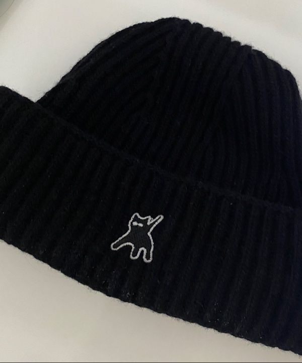 MUSINSA | AEAE FLASHED CATS BEANIE [BLACK]