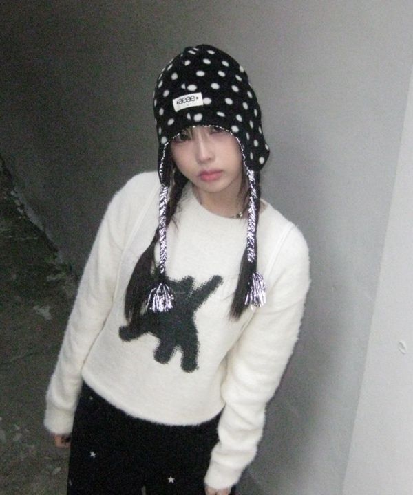 MUSINSA | AEAE EARFLAP BEANIE [BLACK]