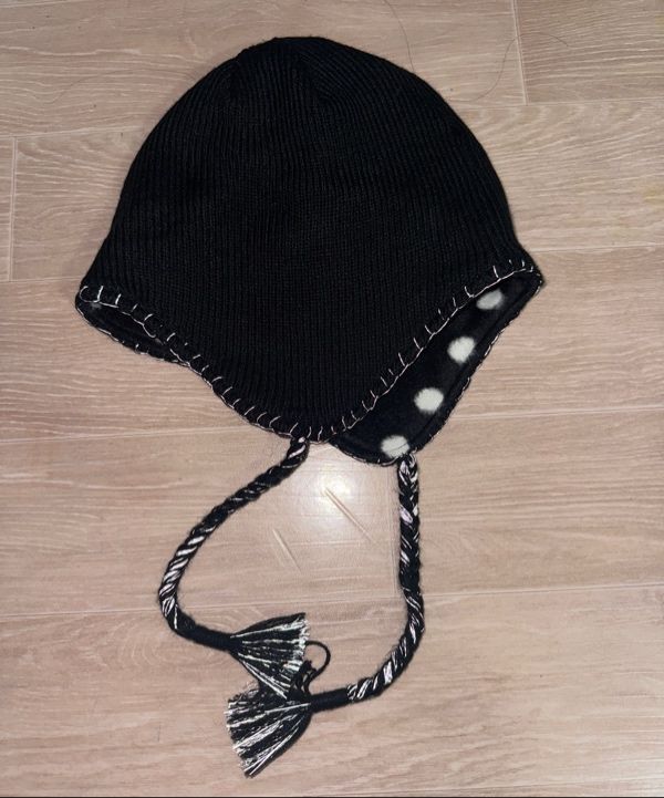 MUSINSA公式 | AEAE EARFLAP BEANIE [BLACK]