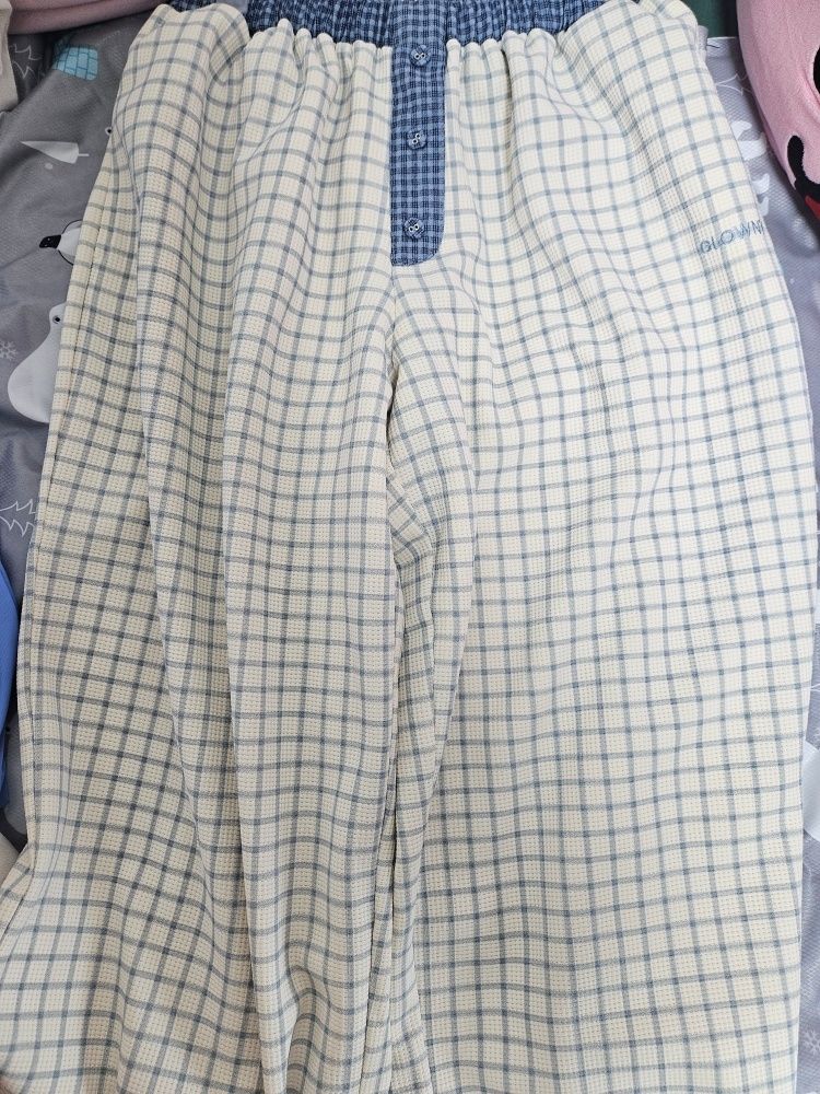 MUSINSA公式 | GLOWNY HOMEBODY BUTTON PANTS (BABY BLUE)