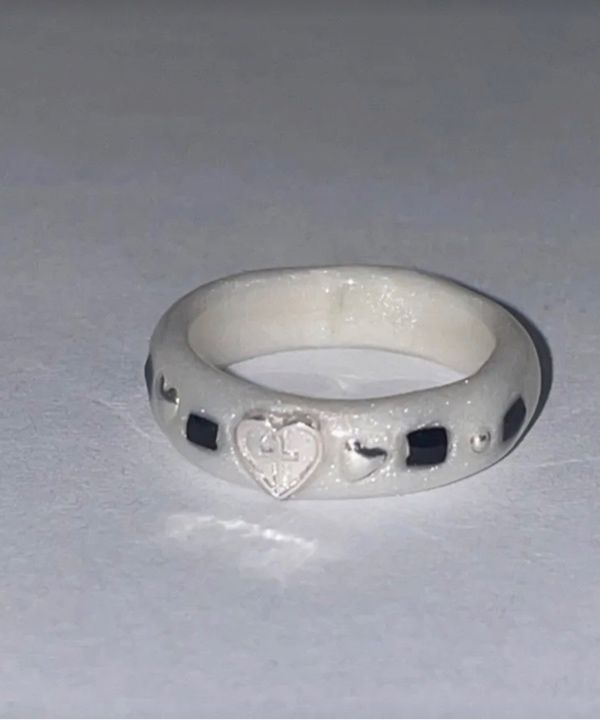 [韓国人気ジュエリー] nff Heart Surrounding Ring White MUSINSA公式 | NFF heart term ring-white