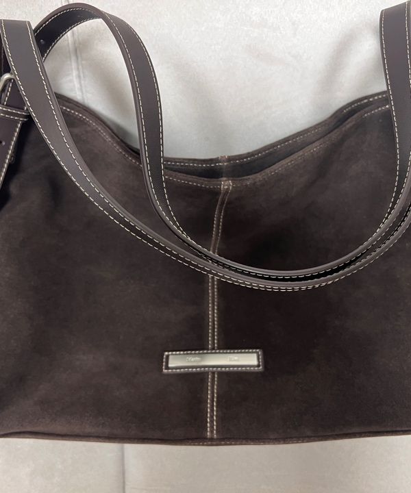 MUSINSA | MATIN KIM TWO WAY STRAP SUEDE LEATHER BAG IN BROWN